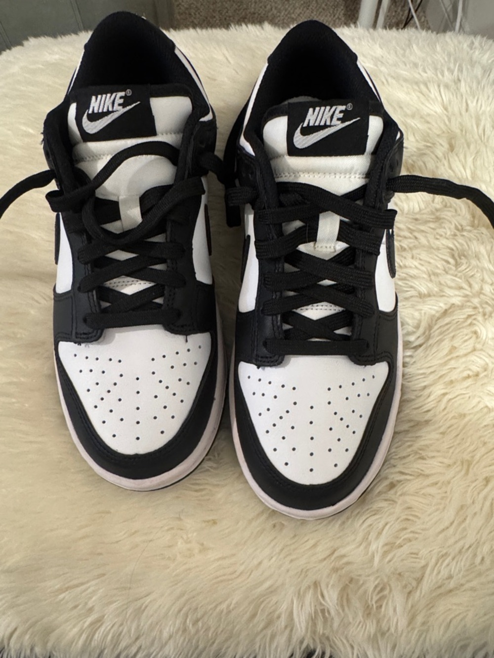 Nike Black and White womens Low-Top Sneakers size 7